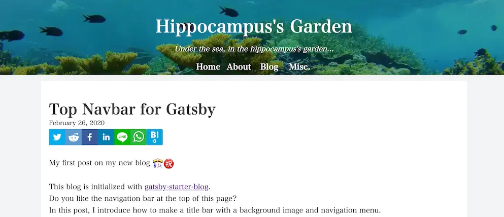 Top Navbar for Gatsby Blog