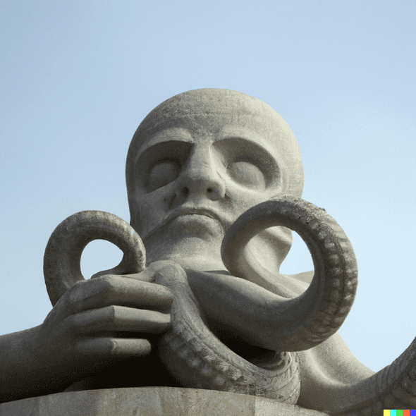 A marble statue of Supreme Leader octopus