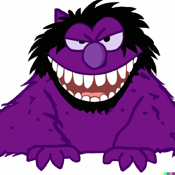 Gengar as a muppet character on Sesame Street
